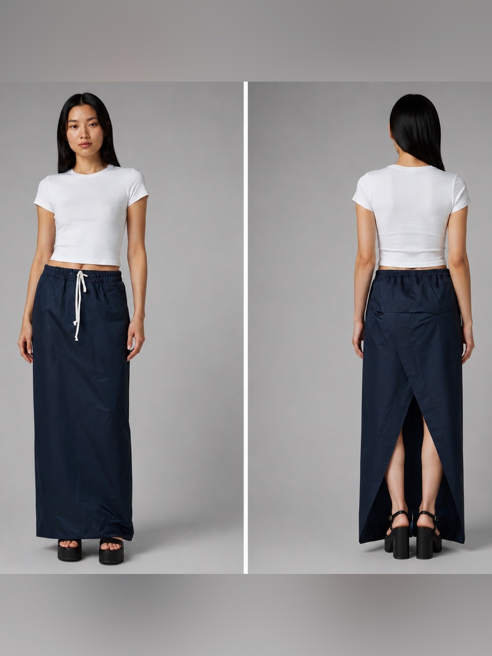 Rick Owens black crêpe, pencil maxi skirt island S/S 13  designer like new